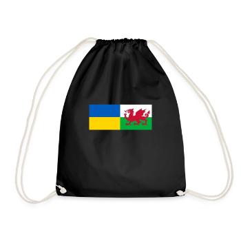 wales Ukraine - Turnbeutel - Schwarz - Vorne