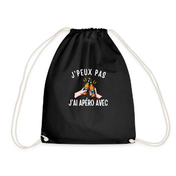 J'peux pas j'ai Apéro Humour personnalisé - Sac de sport léger - noir - Devant