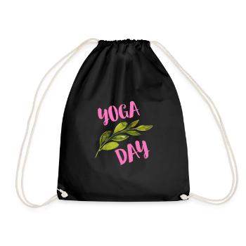 Yoga-Tag - Turnbeutel - Schwarz - Vorne