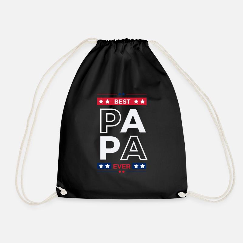 Best PAPA ever - Drawstring Bag - black