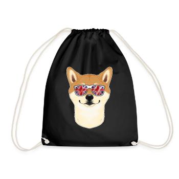 Shiba Inu UK Sunglasses I English Flag I Union - Turnbeutel - Schwarz - Vorne