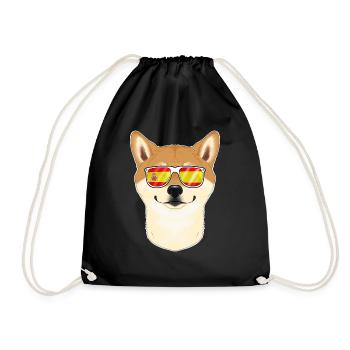 Shiba Inu I Spain Sunglasses I Spanish Flag - Turnbeutel - Schwarz - Vorne