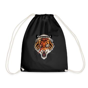Tiger Thunderbold Illustration - Turnbeutel - Schwarz - Vorne
