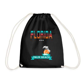 Florida USA - Palm Beach - Drawstring Bag - black - Front