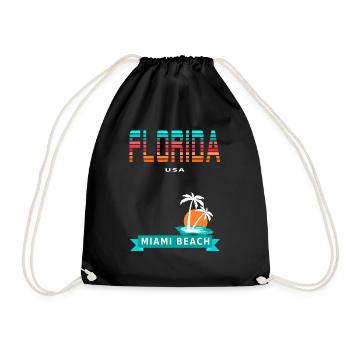 Florida USA - Miami Beach /Palmiers Soleil Vintage - Sac de sport léger - noir - Devant