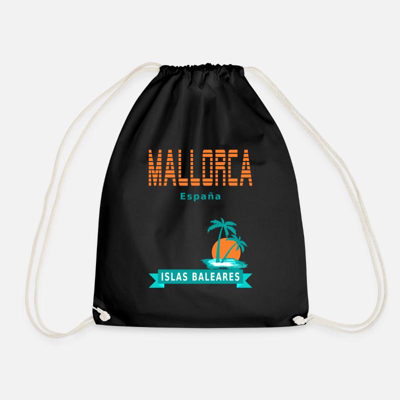 Mallorca - Spanien - Turnbeutel - Schwarz