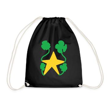 Étoile detrèfle à quatre feuille star. - Sac de sport léger - noir - Devant