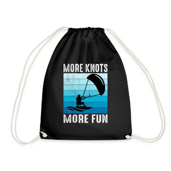 Kitesurfing Kitesurf Kiteboarding Kiteboarder - Drawstring Bag - black - Front