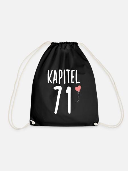 Geburtstagsgeschenk für Frauen Herz 71 Geburtstag - Turnbeutel - Schwarz