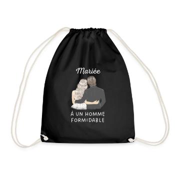 Mariée à un Homme Formidable Mariage Couple - Sac de sport léger - noir - Devant