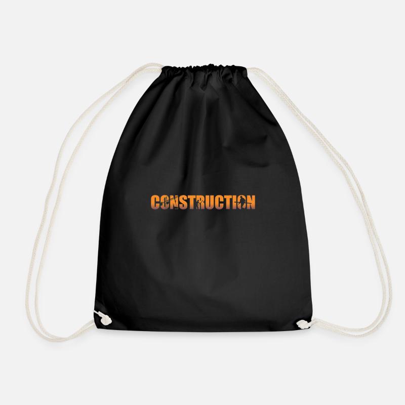 Construction Badge Trades - Drawstring Bag - black