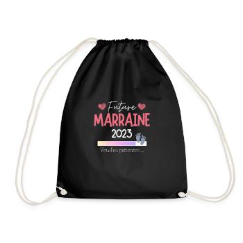 Future Marraine 2023 annonce de grossesse humour - Sac de sport léger - noir - Devant