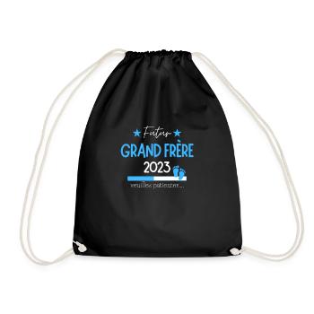 Futur Grand Frère 2023 Cadeau Annonce Grossesse - Sac de sport léger - noir - Devant
