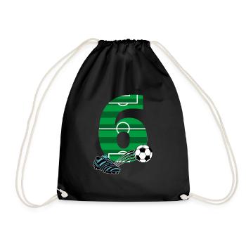 Football du 6ème anniversaire - Sac de sport léger - noir - Devant