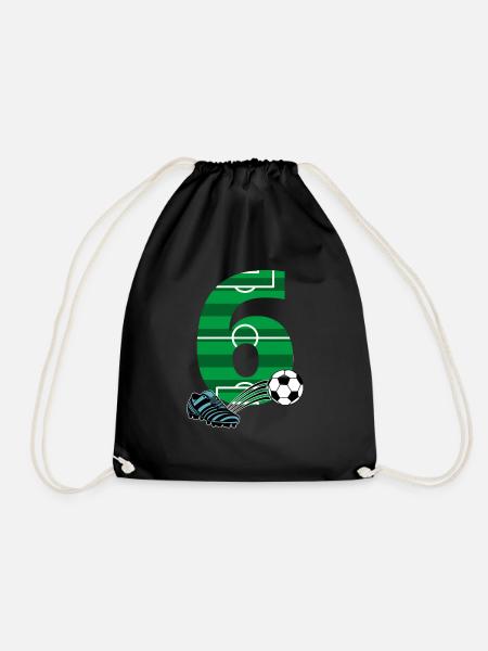 6. Geburtstag Fußball - Turnbeutel - Schwarz