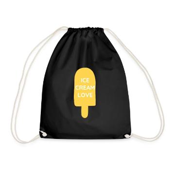 Ice cream lovers ice cream fan - Drawstring Bag - black - Front