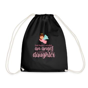 Ma fille est une chemise d’ange - Sac de sport léger - noir - Devant