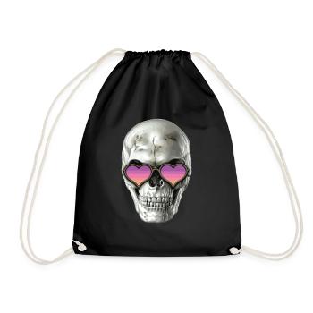 Love skull - Turnbeutel - Schwarz - Vorne