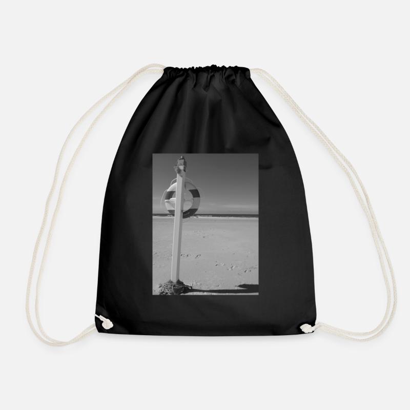 Beach rescue in sight - Drawstring Bag - black