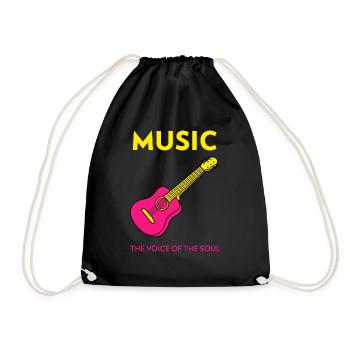 Gitarre - Music the Voice of the Soul - Turnbeutel - Schwarz - Vorne