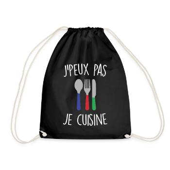 J'peux pas je cuisine - Sac de sport léger - noir - Devant