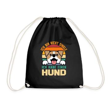 Dog lovers I am not single - Drawstring Bag - black - Front