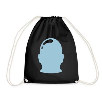 Outline Silhouette Bald Man - Drawstring Bag - black - Front