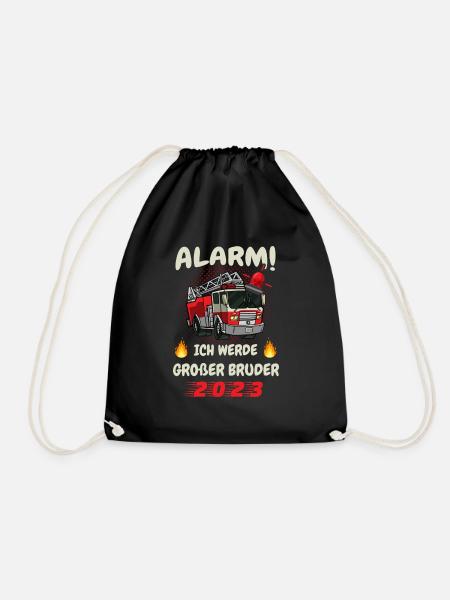 Alarm - ich werde großer Bruder 2023 Feuerwehr - Turnbeutel - Schwarz