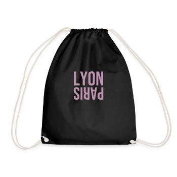 Parisian in Lyon - Parisienne à Lyon - Drawstring Bag - black - Front