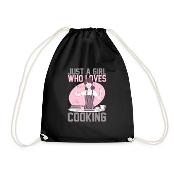 JUSTE UNE FILLE QUI AIME CUISINER - Sac de sport léger - noir - Devant