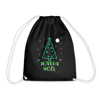 FROHE WEIHNACHTEN - Turnbeutel - Schwarz - Vorne