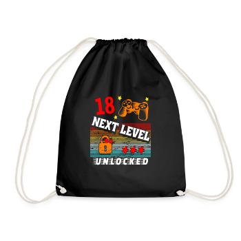 18th Birthday Level Unlocked - Drawstring Bag - black - Front