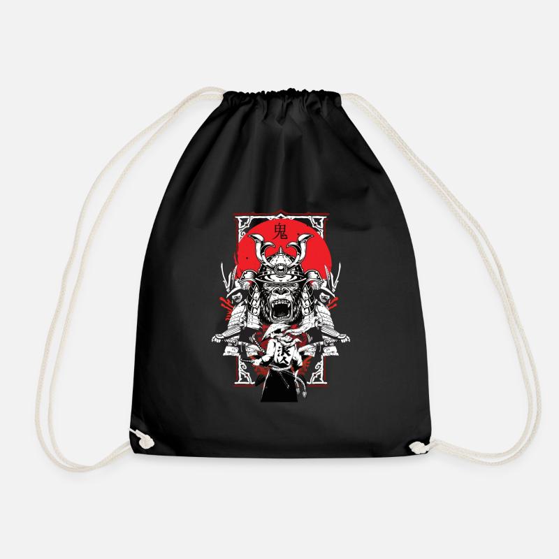 Japan Samurai Anime Maske Kitsune Style Oni - Turnbeutel - Schwarz