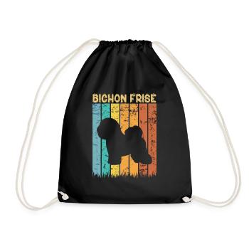 Bichon frize - Drawstring Bag - black - Front