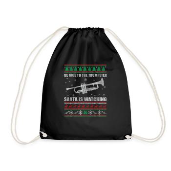 trumpet new - Drawstring Bag - black - Front