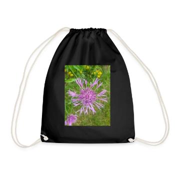greater knapweed also centaurea Centaurea scabiosa - Drawstring Bag - black - Front