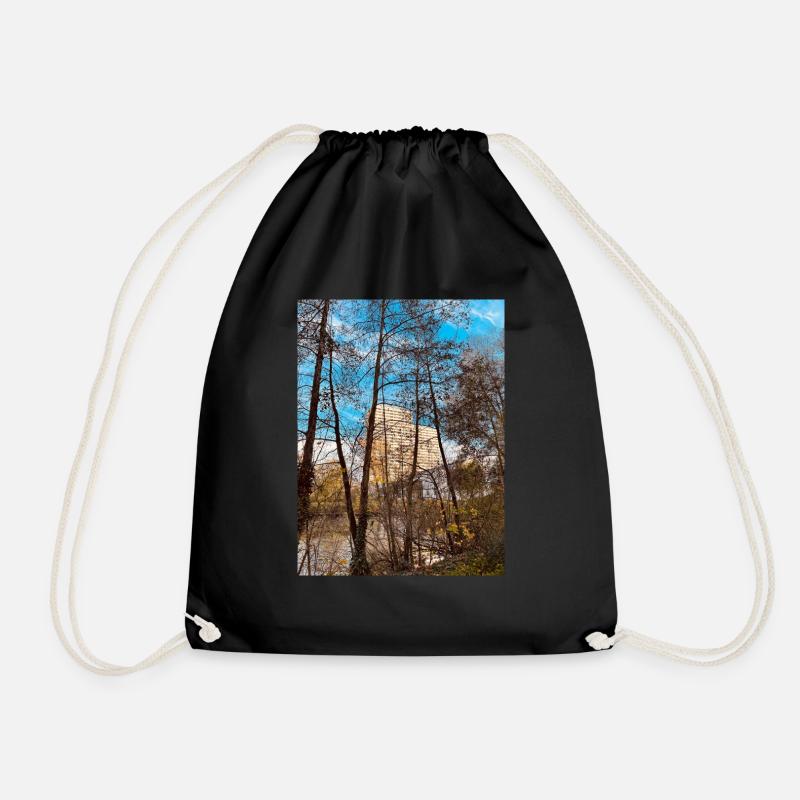 High-rise Cool Color Trees - Drawstring Bag - black