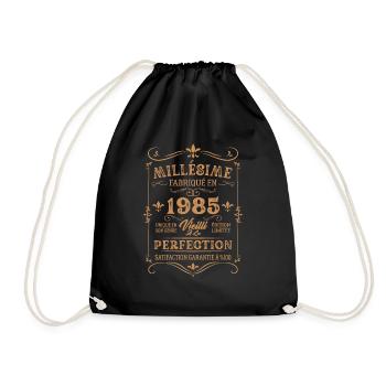 Vintage-Geburtstagsgeschenk aus dem Jahr 1985 - Turnbeutel - Schwarz - Vorne