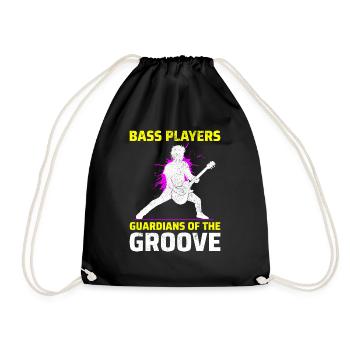 Bass Guitar Player Music Musician Bassist Funny - Drawstring Bag - black - Front