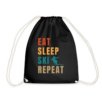 Manger dormir ski répéter - Sac de sport léger - noir - Devant