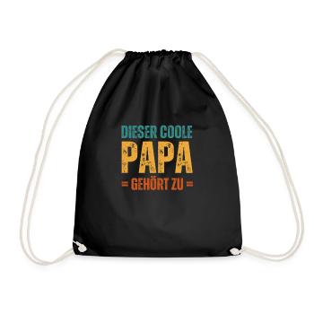 Dieser coole Papa gehört zu Personalisiert - Turnbeutel - Schwarz - Vorne