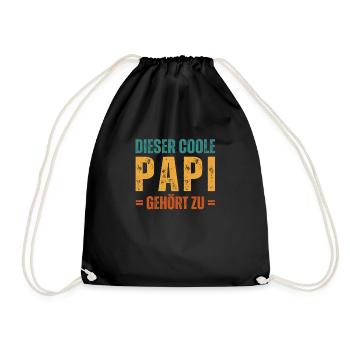 Dieser coole Papi gehört zu Personalisiert - Turnbeutel - Schwarz - Vorne