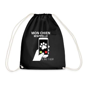 Mon Chien m'appelle Chien Humour - Sac de sport léger - noir - Devant