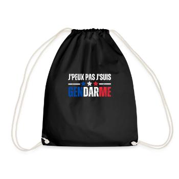 J'peux pas j'suis Gendarme Cadeau Humour - Sac de sport léger - noir - Devant