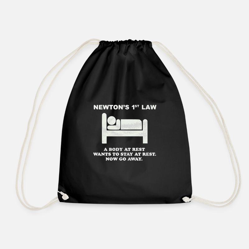Newtons 1st Law - Drawstring Bag - black