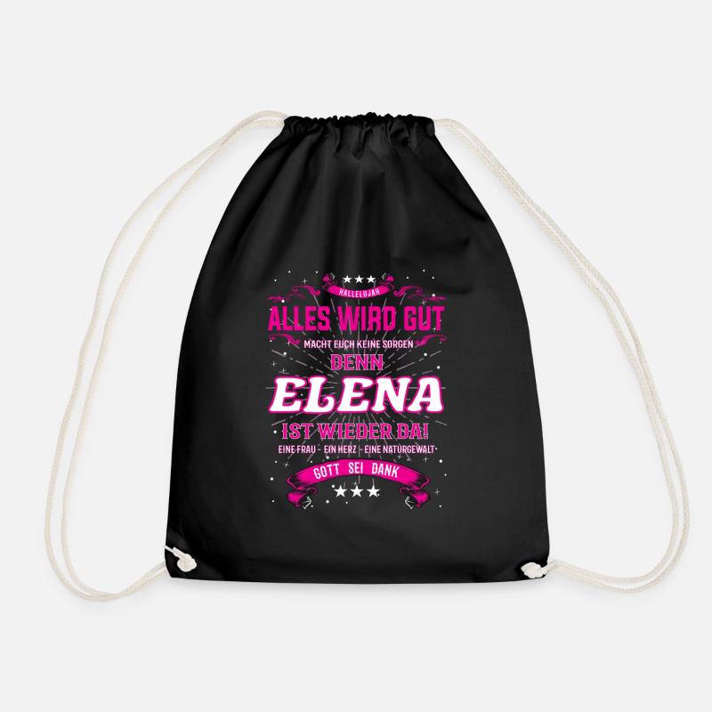 Alles wird gut, denn Elena ist wieder da - Turnbeutel - Schwarz