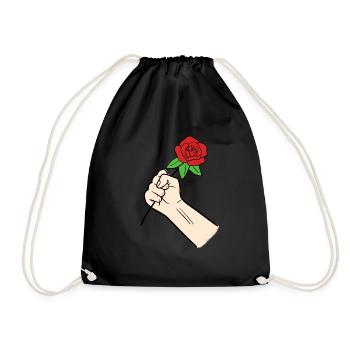 Rose - Turnbeutel - Schwarz - Vorne