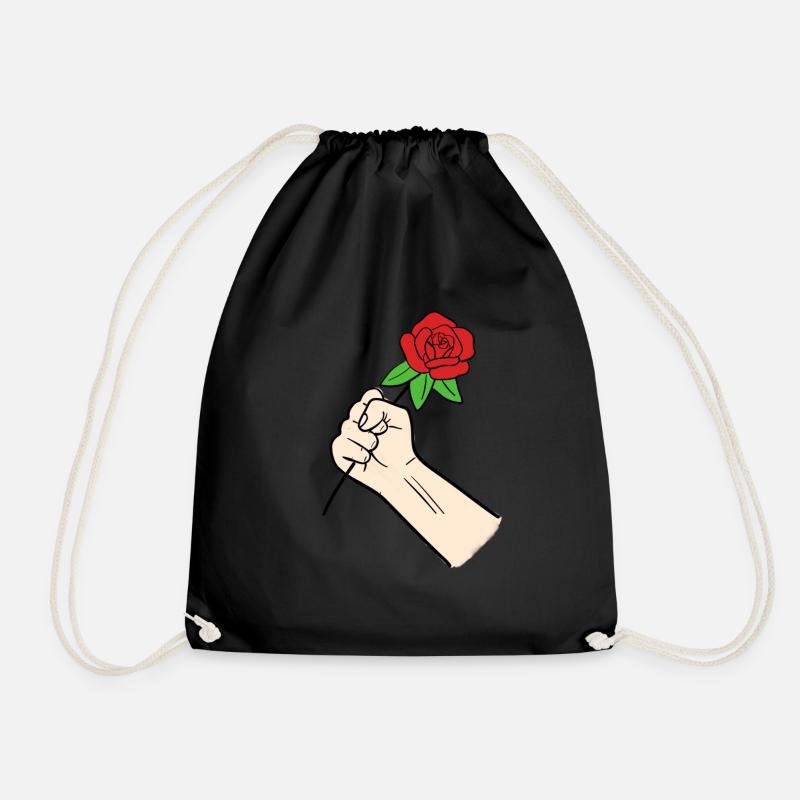 Rose - Turnbeutel - Schwarz