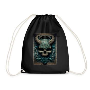 See You In Valhalla Skull - Drawstring Bag - black - Front