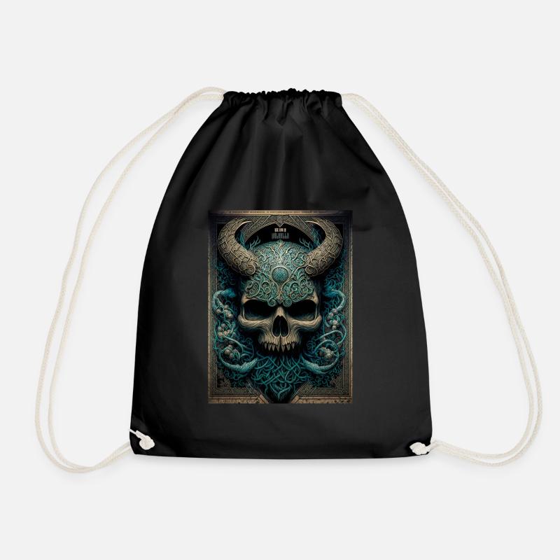 See You In Valhalla Skull - Drawstring Bag - black